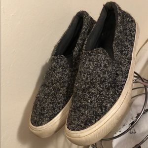 Slip-On Sneakers Shoes Grey Mixed-Fabric-Color